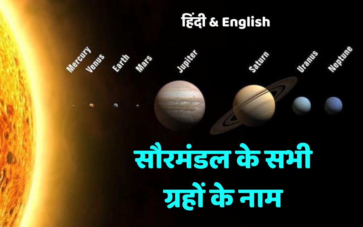 सौरमंडल के सभी ग्रहों के नाम - Planets Name in Hindi 